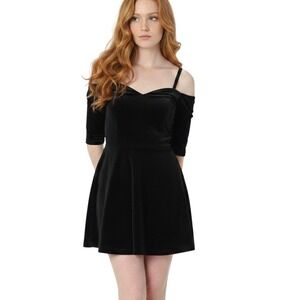 Francescas Dress Womens S Black Velvet‎ Dark Fairy Vamp Whimsigoth Mini Witchy